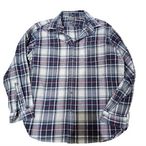 Eddie Bauer Flannel Plaid Relaxed Fit shirt like new size Large L men's